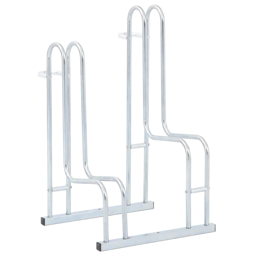 vidaXL Bicycle Stand for 2 Bikes Floor Freestanding Indoor Galvanised Steel