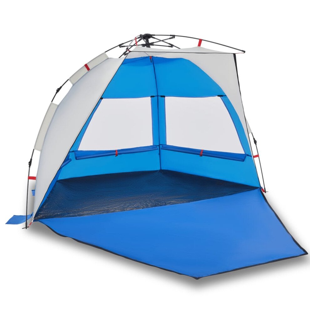 vidaXL Beach Tent 2-Person Camping Tent Azure Blue Quick Release Waterproof