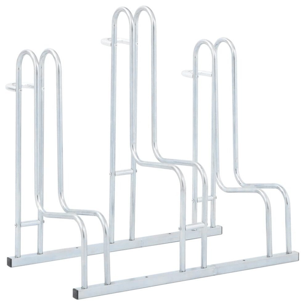 Vidaxl Bicycle Stand For 3 Bikes Floor Freestanding Indoor Galvanised Steel