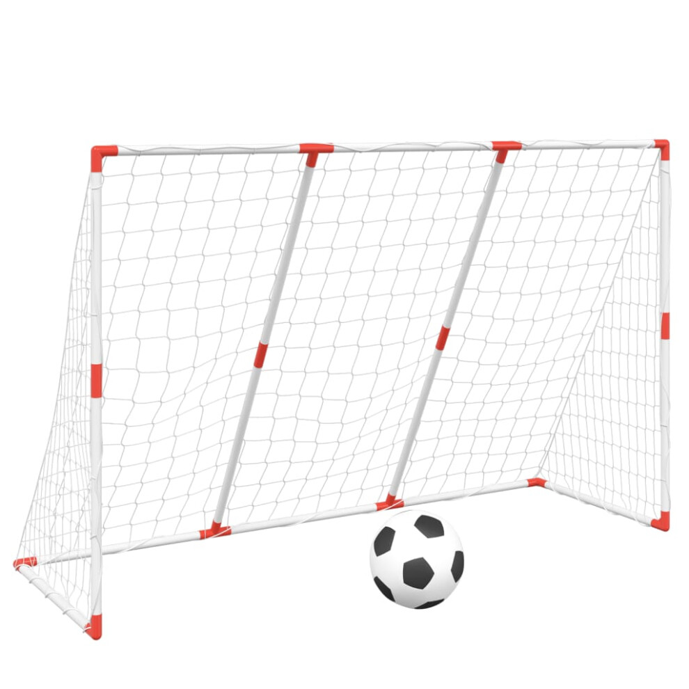 vidaXL Kids' Football Goal with Balls 2-in-1 Football Net Soccer Goal White