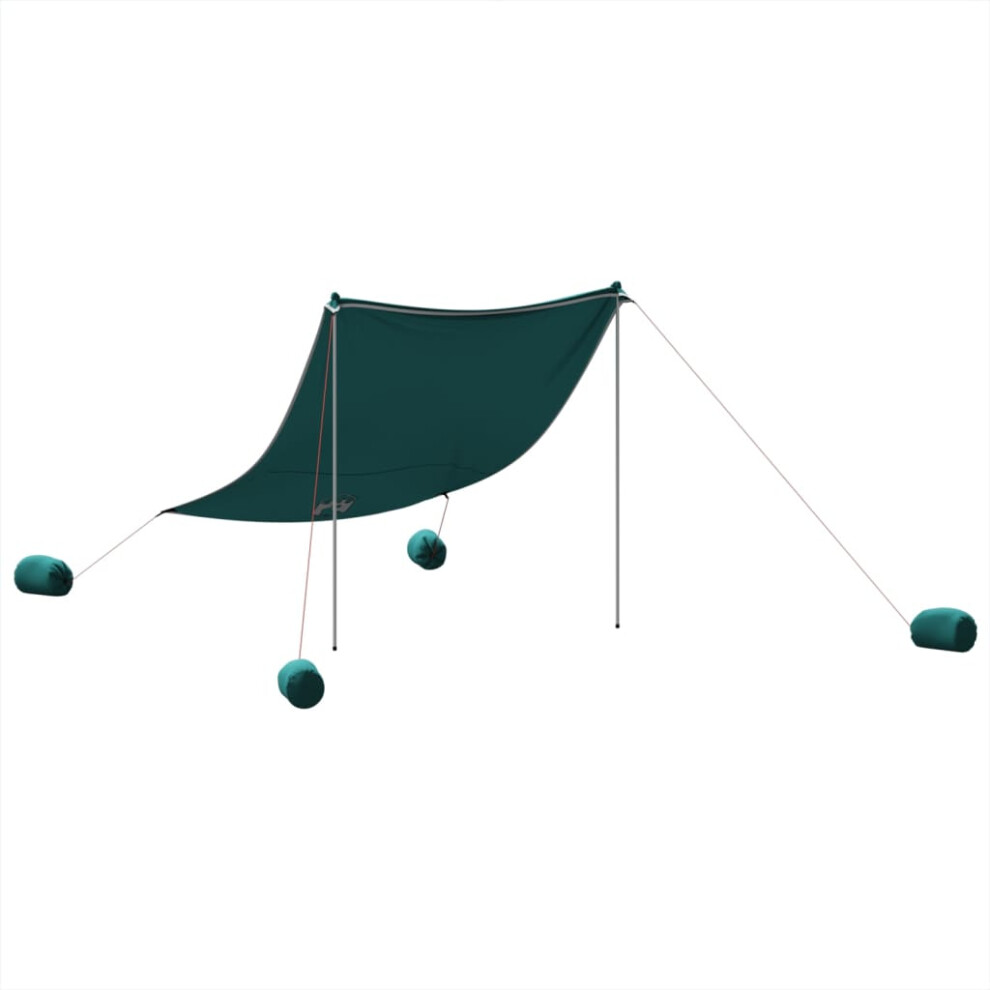 vidaXL Beach Canopy with Sand Anchors Beach Tent Sun Shelter Green 214x236 cm