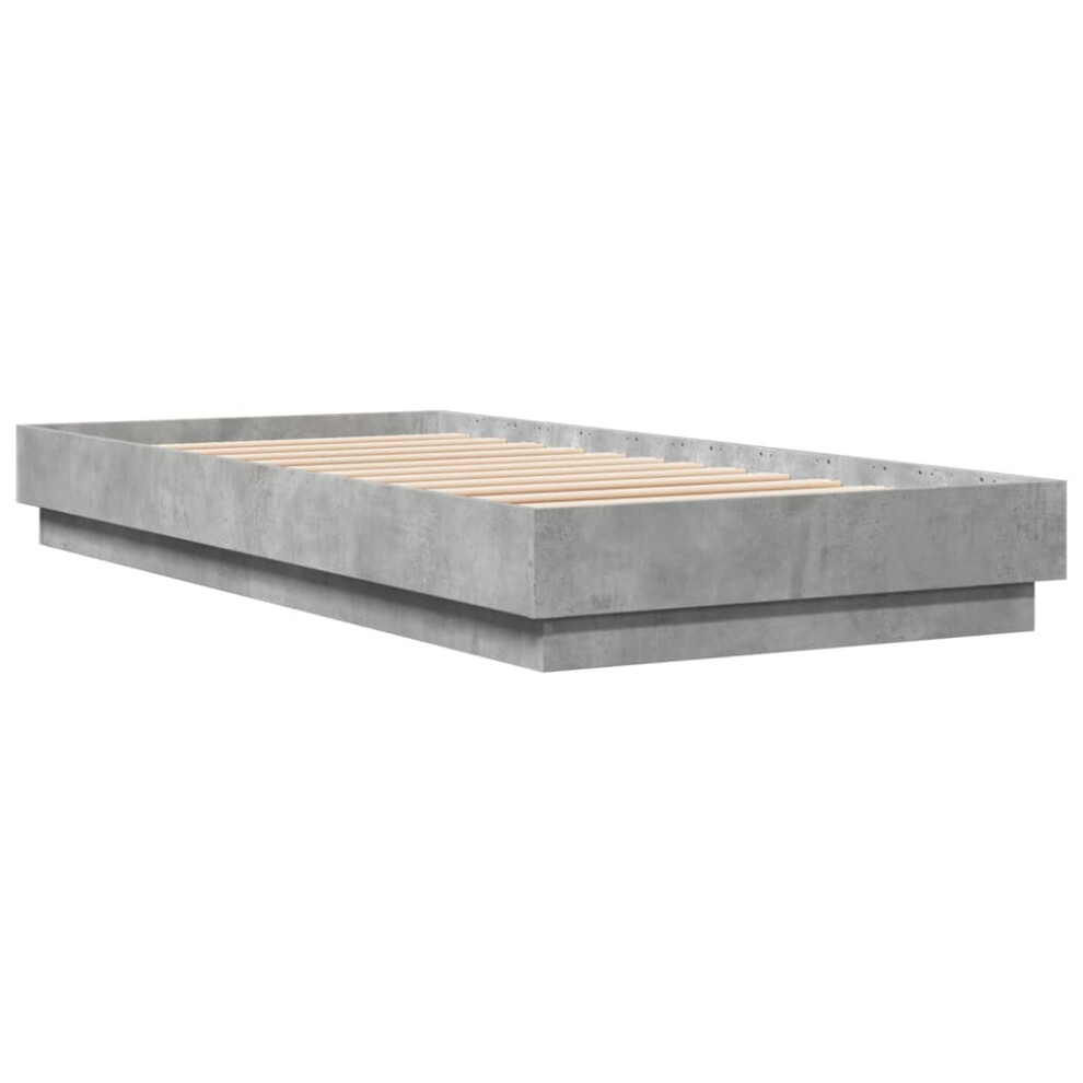 vidaXL Bed Frame Bed Base Bedstead Concrete Grey 100x200 cm Engineered Wood