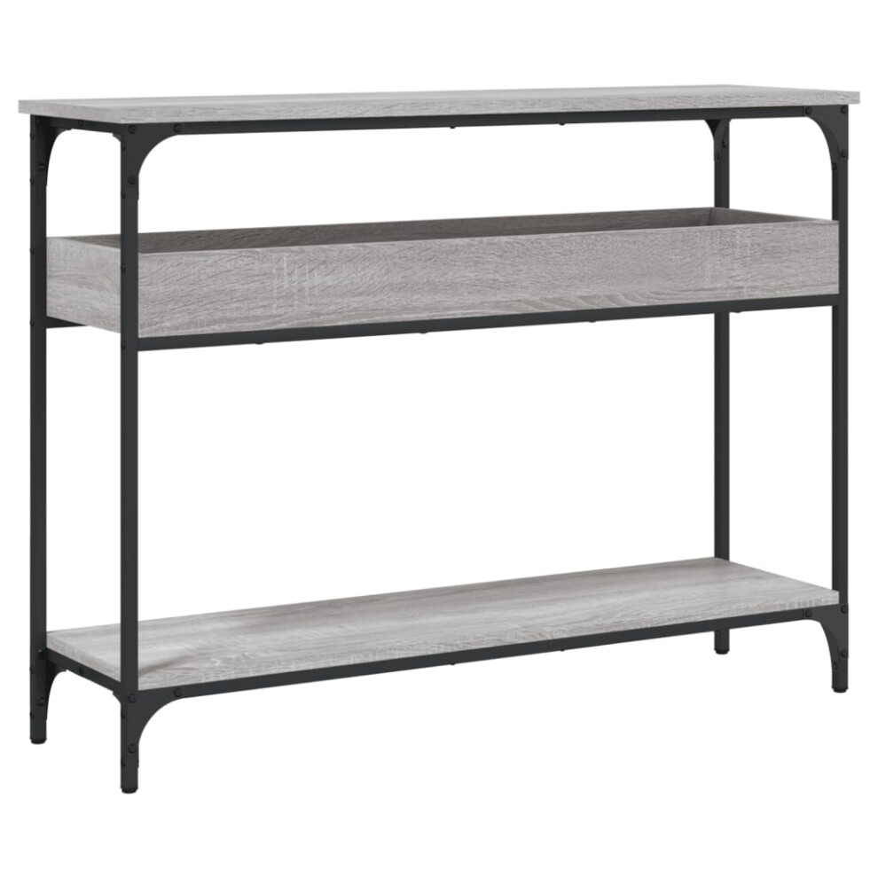 vidaXL Console Table with Shelf End Side Table Grey Sonoma Engineered Wood