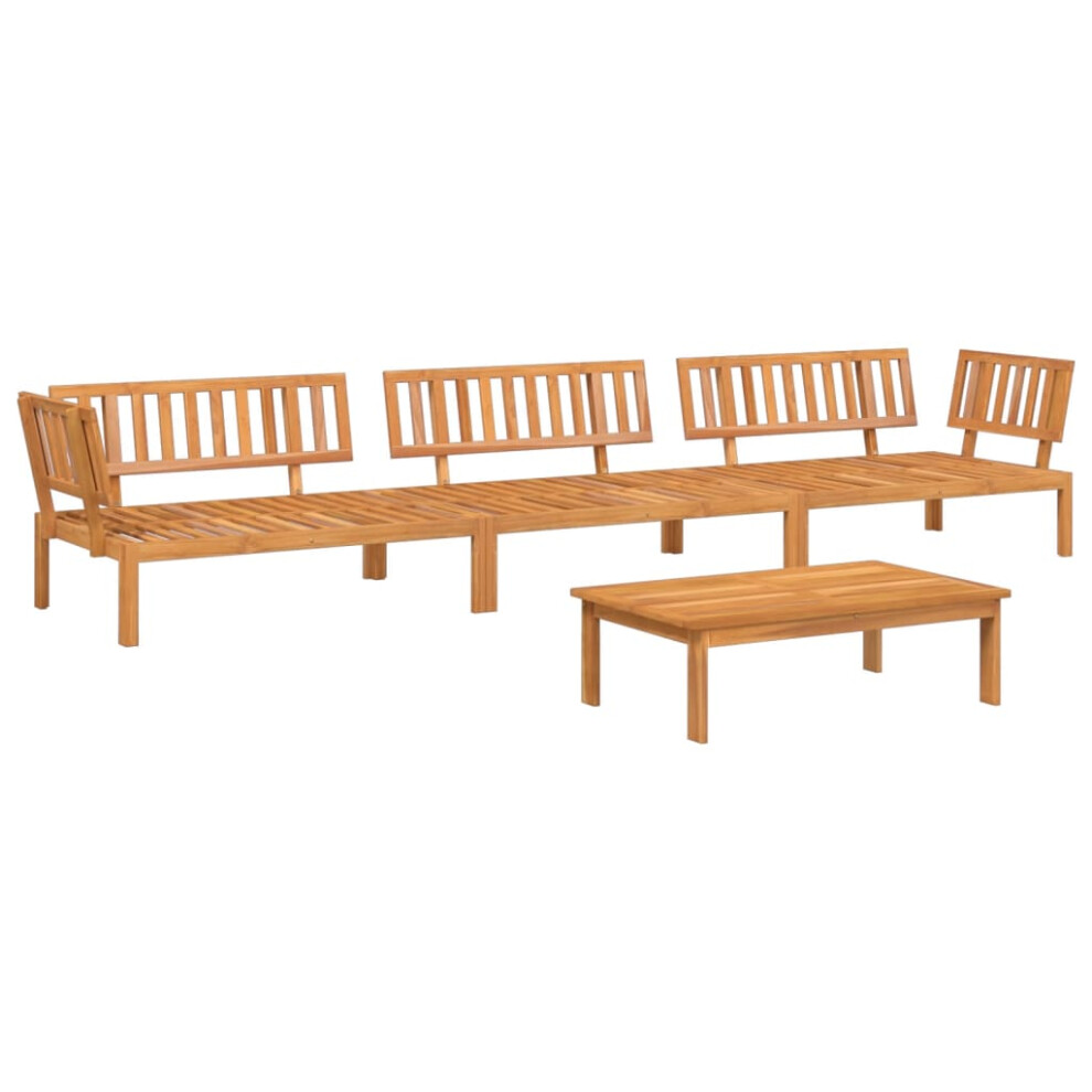 vidaXL Garden Pallet Sofa Set 4 Piece Outdoor Pallet Sofa Solid Wood Acacia