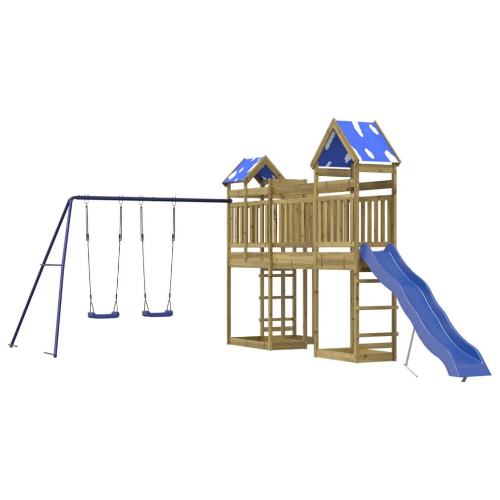 vidaXL Outdoor Playset Garden Playhouse Kids Playground Impregnated Wood Pine