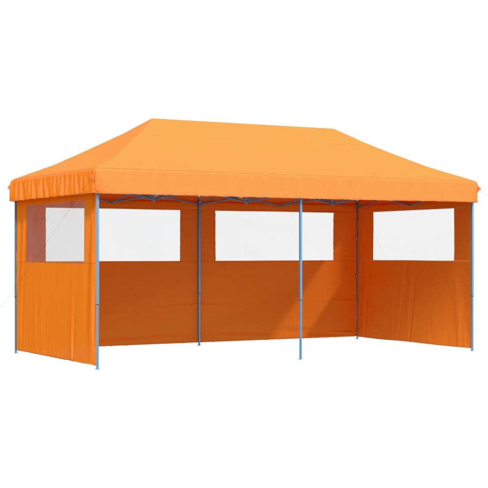 vidaXL Foldable Party Tent Pop-Up with 3 Sidewalls Garden Gazebo Canopy Orange