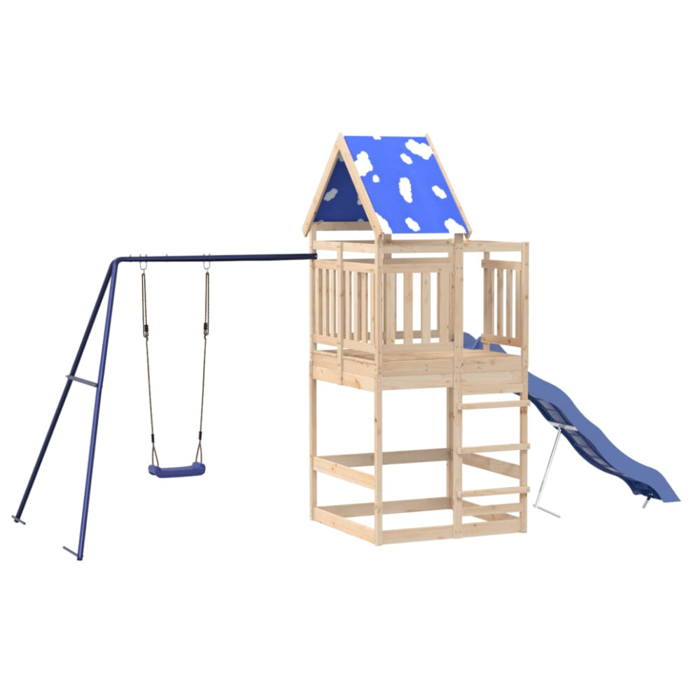 vidaXL Outdoor Playset Garden Playhouse Playground Equipment Solid Wood Pine