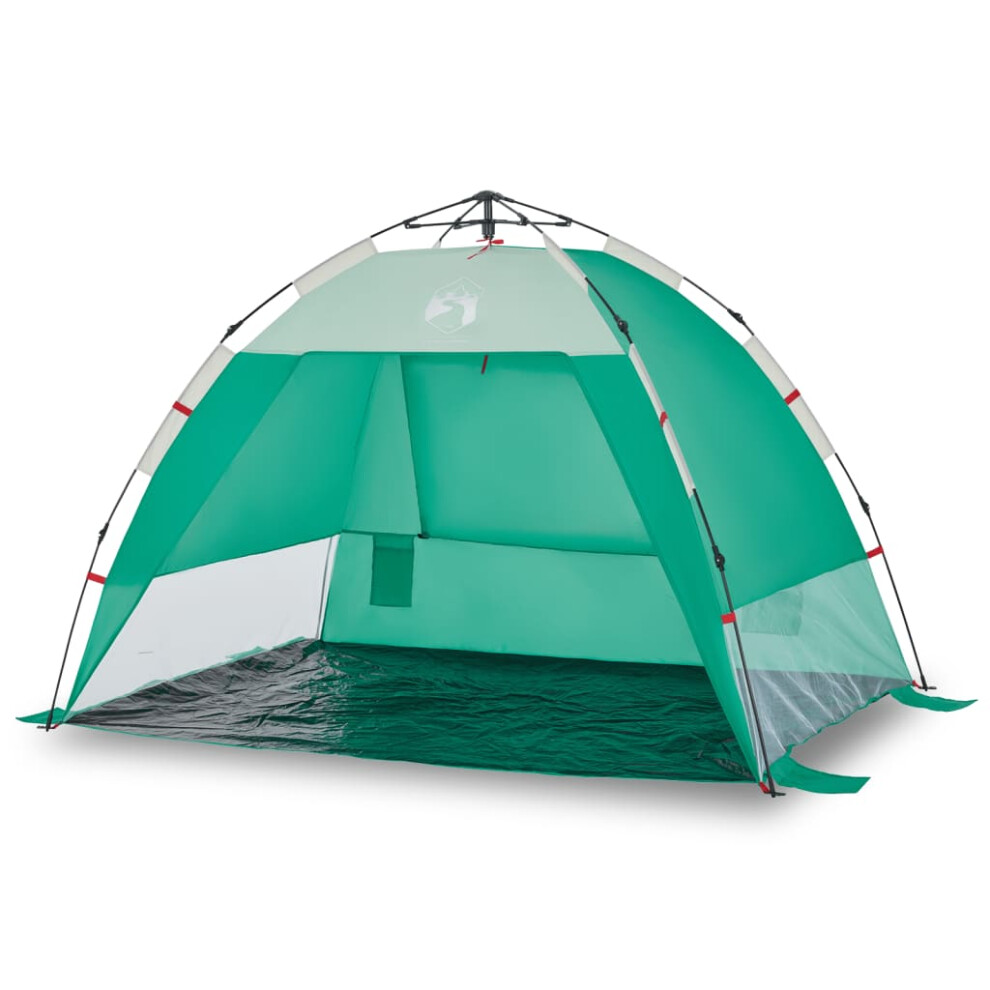 Vidaxl Beach Tent 2-Person Camping Tent Sea Green Quick Release Waterproof