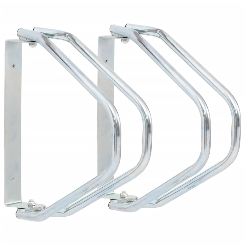 Vidaxl Bicycle Stand Wall Mounted Bike Rack Bike Stand 2 Pcs Galvanised Steel