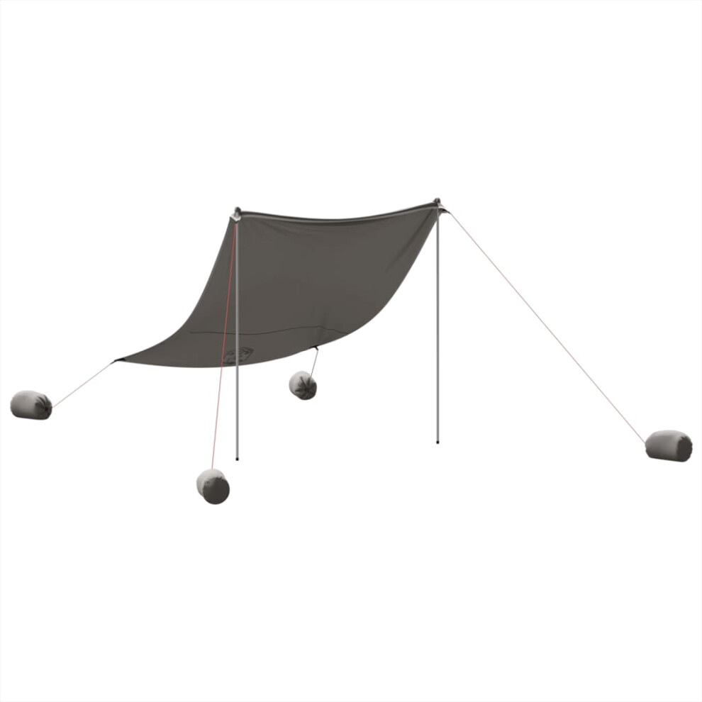 vidaXL Beach Canopy with Sand Anchors Beach Tent Sun Shelter Grey 214x236 cm