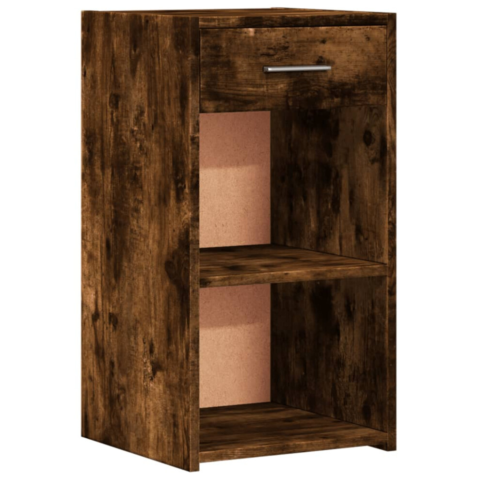 vidaXL Bedside Cabinet Nightstand Bed Side Table Smoked Oak Engineered Wood