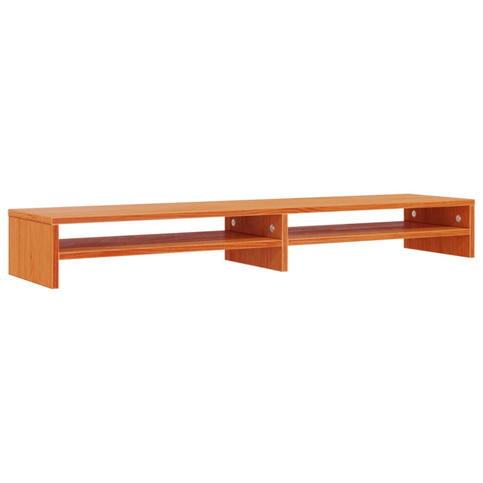 Vidaxl Monitor Stand Computer Stand Display Stand Wax Brown Solid Wood Pine