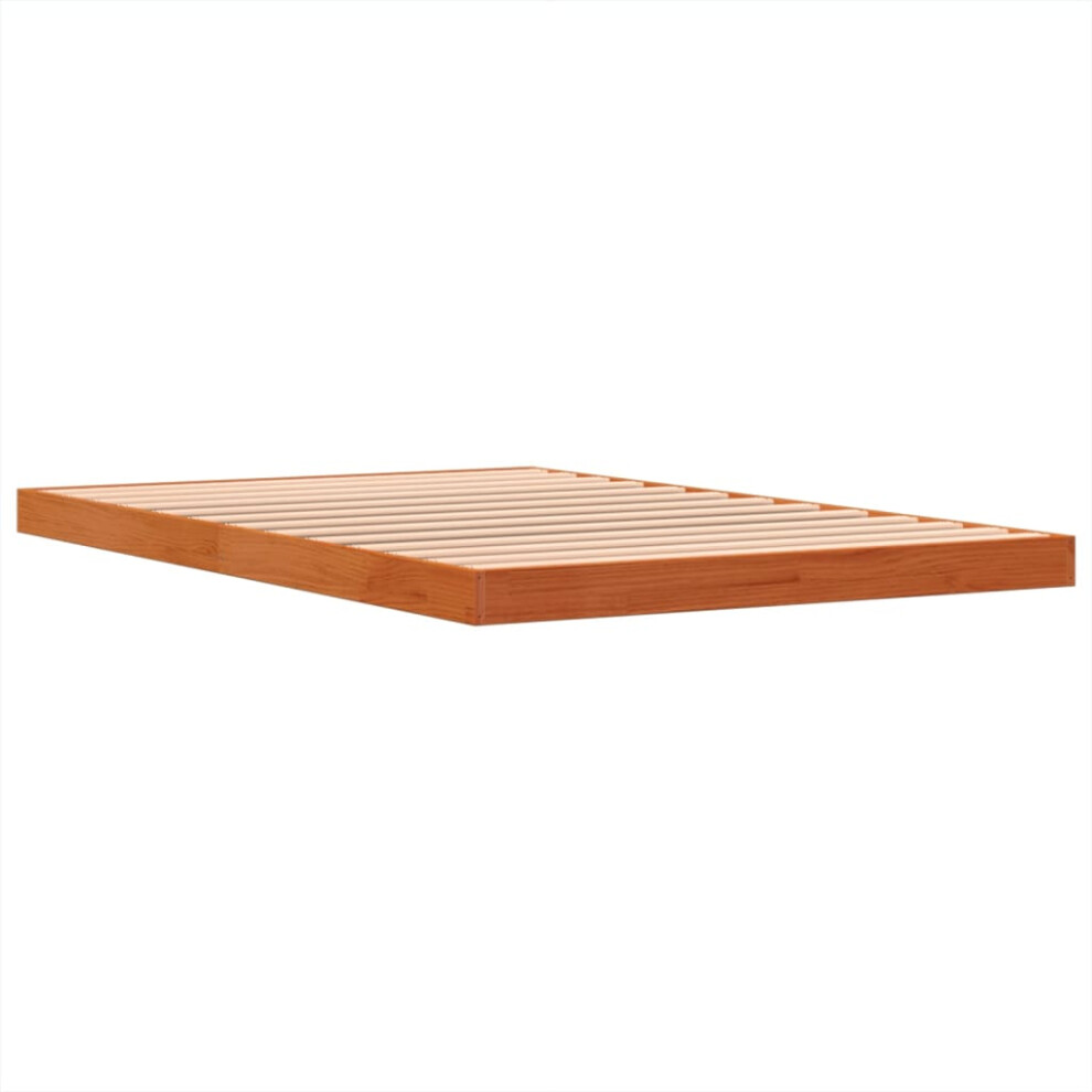 vidaXL Bed Frame Bed Base Wax Brown 120x190 cm Small Double Solid Wood Pine