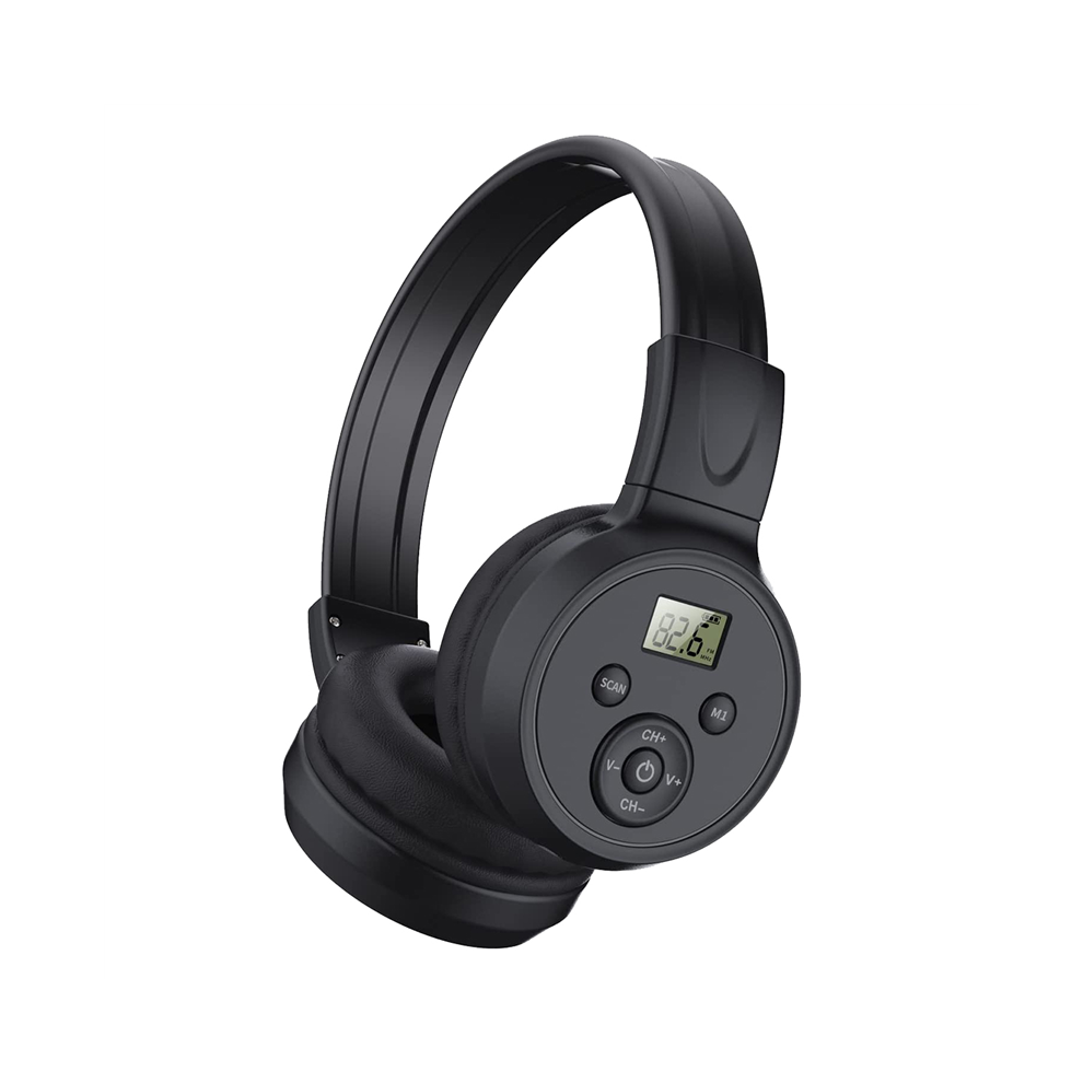 Portable Wireless Fm Radio Headphones Rechargeable Fm Radio Headset Receiver For Meeting, Daily Works, Hiking, Jogging 4762963118395