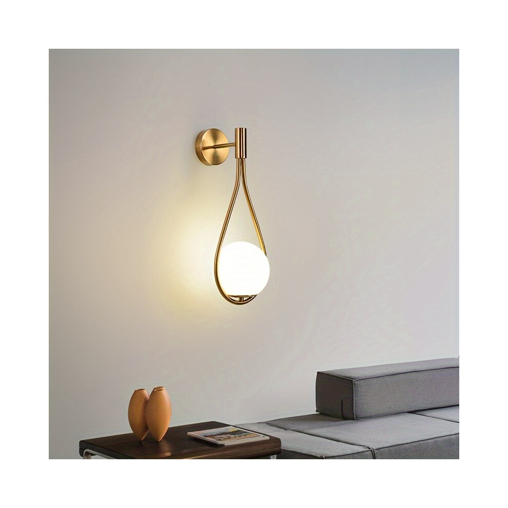 Srj Star () 1Pc E26 Lighting Mid Century Modern Wall Sconce, Globe Wall Mounted Golden/Light