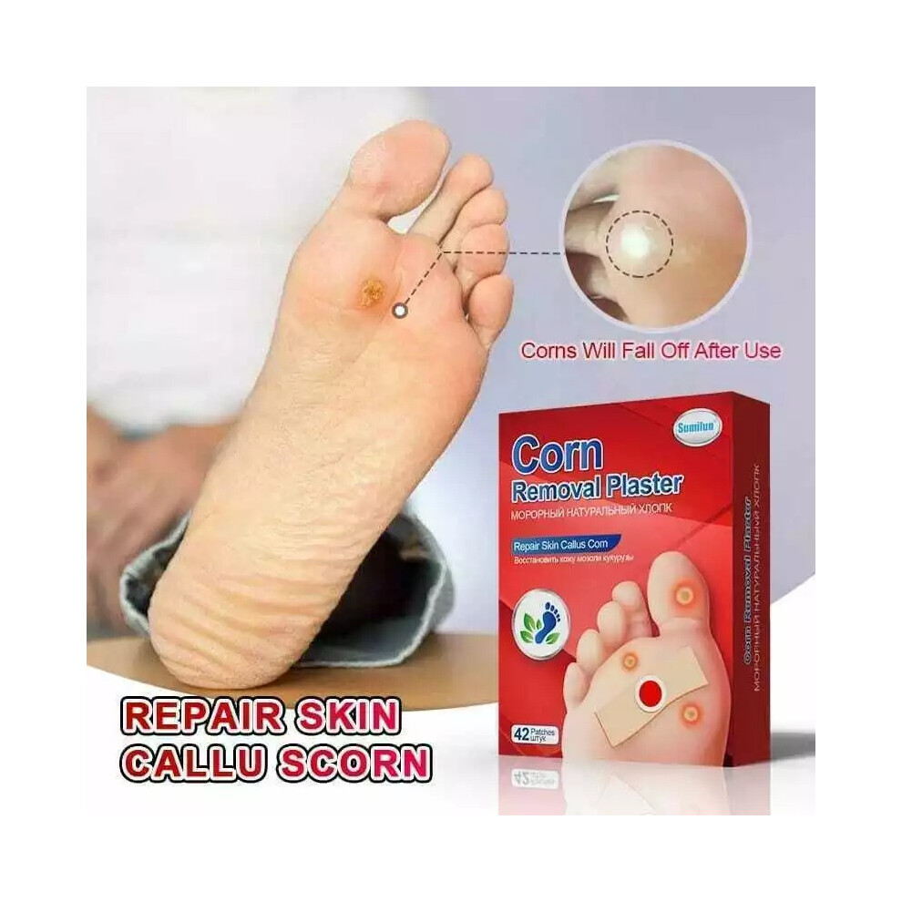 Flemye 42Pc Corn Removal Patch Toe Callus Corn Remover Pads Wart Treatment Patch Foot