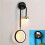 (Left Section) Modern 2-Light Circular Wall Sconce in Black and Gold with Adjustable Color Temperature 1