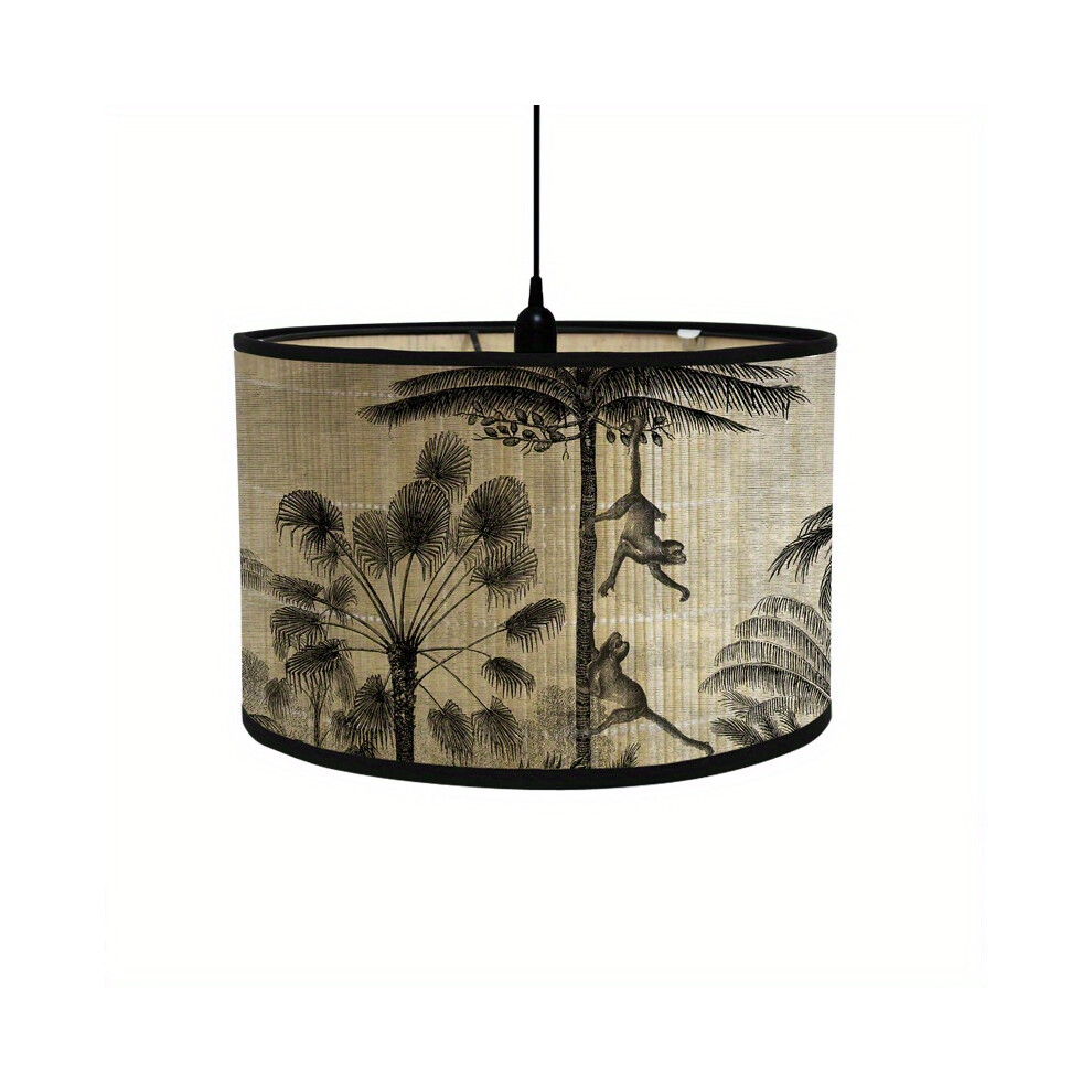 (B-02) European Style Home Decoration Bamboo Products Lampshade, Retro Style Printing Pendant Light Lampshade