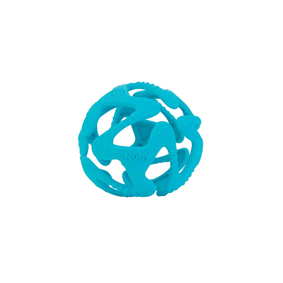 Nuby ID6836AQUA Silicone Teething Ball Aqua Blue 3M+