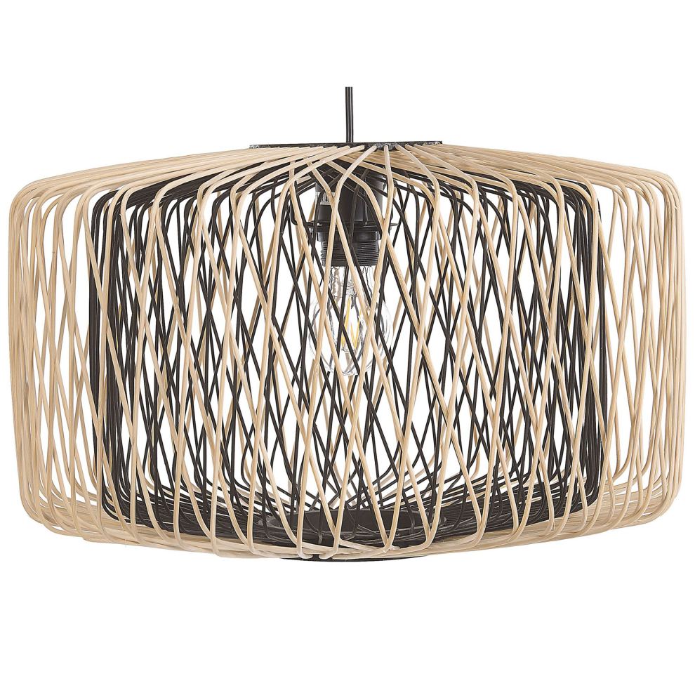 Pendant Lamp JAVARI Bamboo Wood Brown/ Black