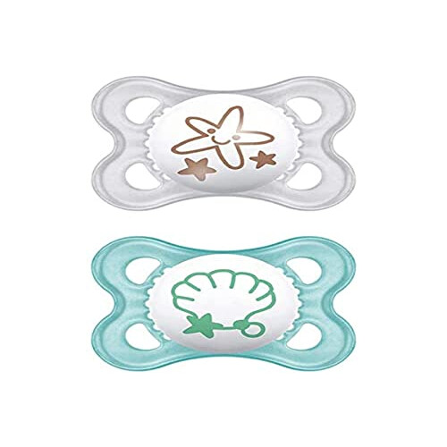 MAM MAM Original S159 Pacifier with SkinsoftTM Silicone Teat, Ultra Soft, for Baby 0+ Months, Neutral (2 Pack) with Self-Sterilizing Box, 0+ Months