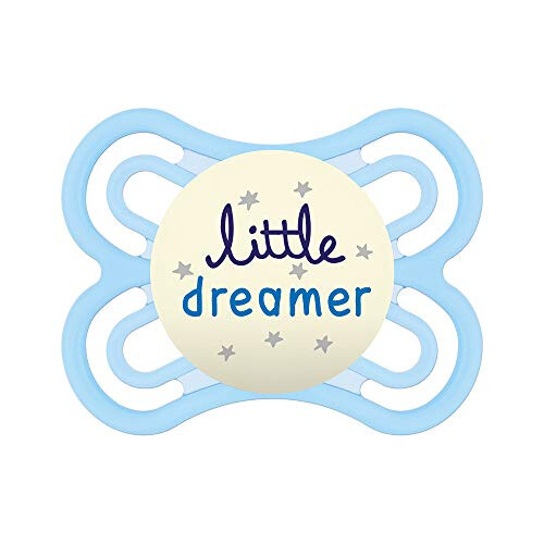 MAM MAM S244 Perfect Night Pacifier with Extra Thin and Flexible Silicone Skinsofttm Ultra Soft, for Babies 0+ Months, Glow in The Dark, Self-Sterilising