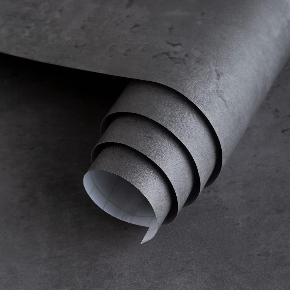 Concrete Wallpaper Self Adhesive Wallpaper Dark Grey Beton Contact Paper Vinyl Sticky Back Plastic Wall Covering Matte Texture Furniture Stickers