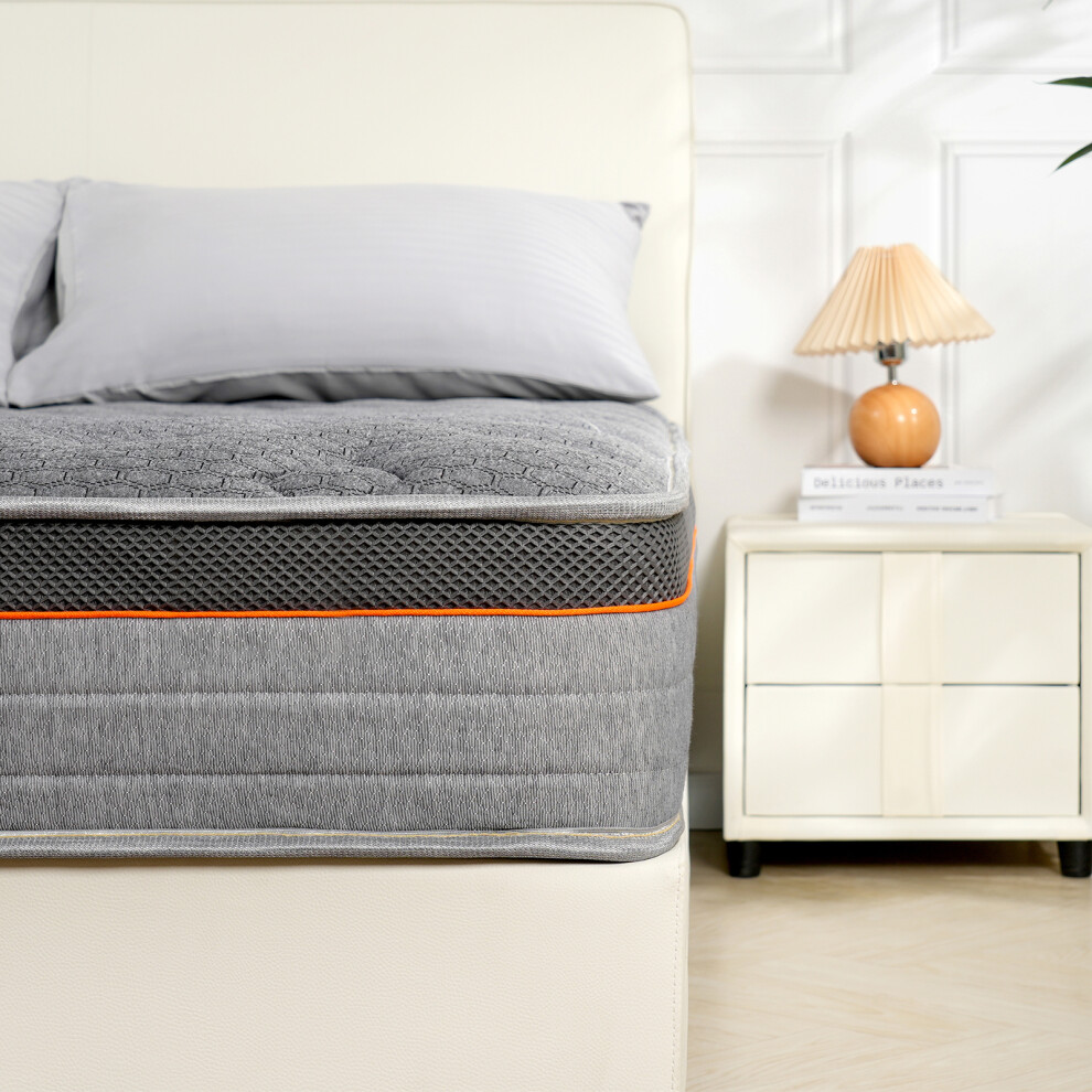 (King) Good Night 25CM Spring Foam Mattress Grey Hybrid Indivisual Pocket-image-OPC-PDXZ652-NEW