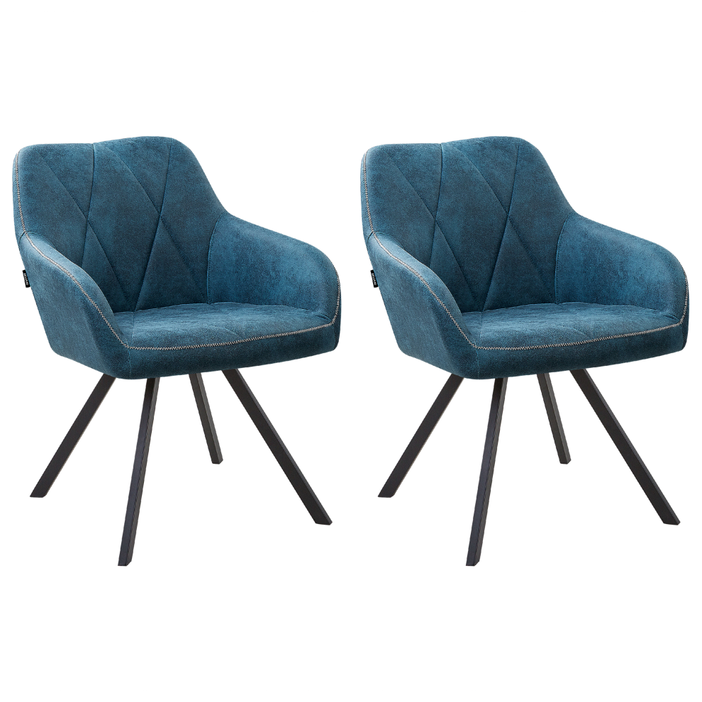 Set of 2 Dining Chairs MONEE Sea Blue