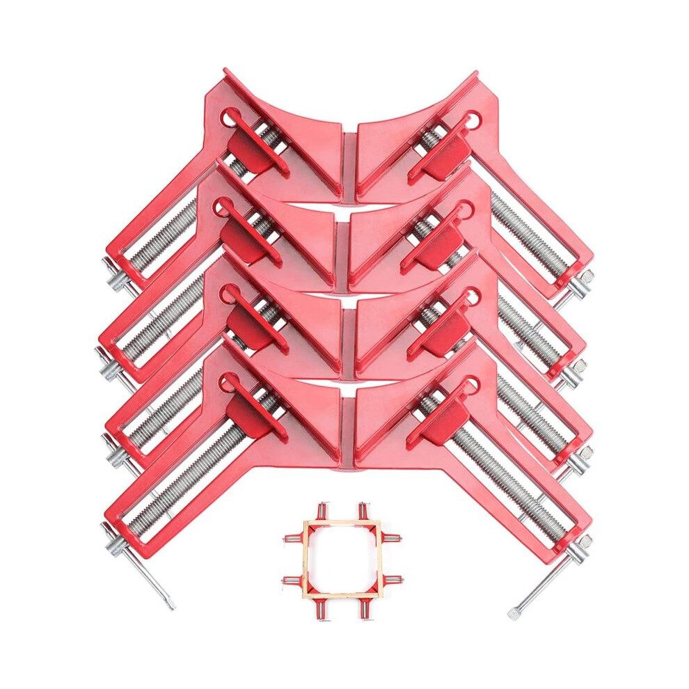 Corner Clamps for Woodworking Set of 4, 90 Degree Right Angle Clamp for Wood Welding Jig, Adjustable DIY Hand Carpenter Tool Miter Corner Clamp