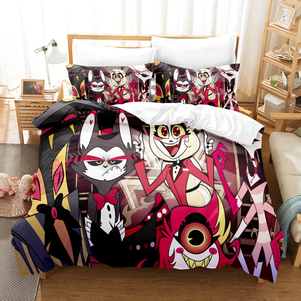 (Style 14, Single(135X200CM/2PCS)) Hazbin Hotel Bedding Single Double Duvet Cover UK