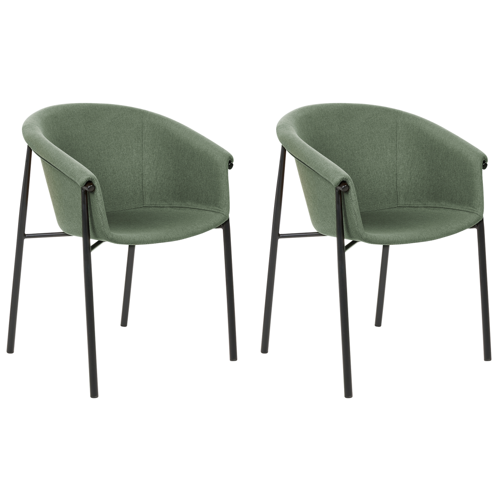 Set of 2 Dining Chairs AMES Dark Green