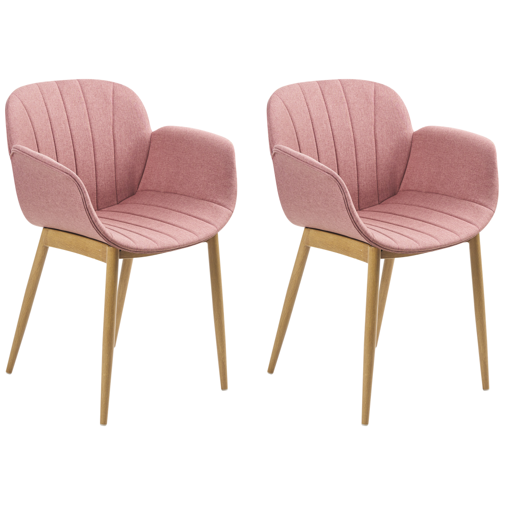 Set of 2 Dining Chairs ALICE Pink