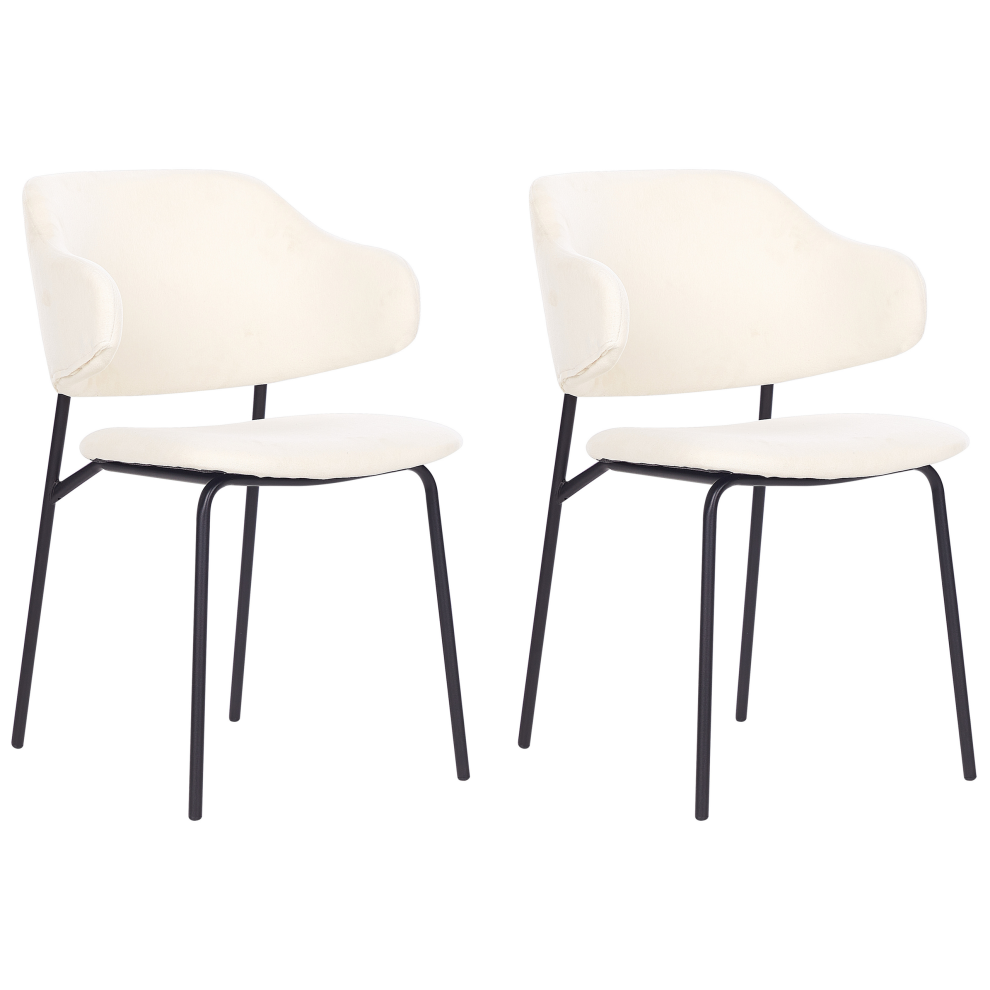 Set of 2 Dining Chairs KENAI Cream
