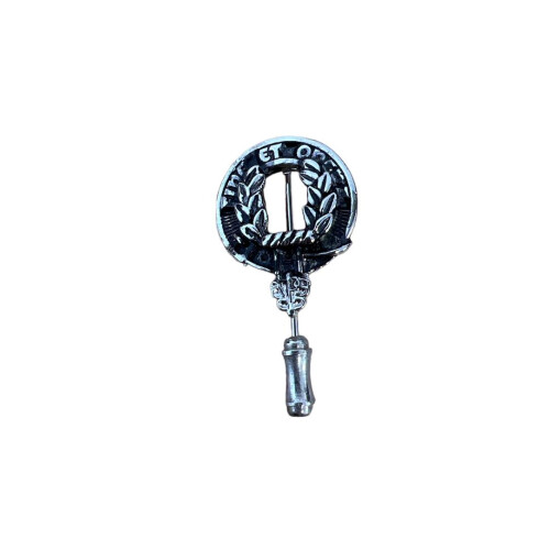 MacArthur Clan Crest Pewter Cap Lapel Tie Pin