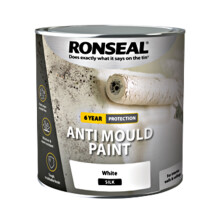 Ronseal 36626 6 Year Anti-Mould Paint White Silk 2.5L (RSLAMPWS25L) - Mould-Proof Emulsion, Quick Dry, Moisture Resistant
