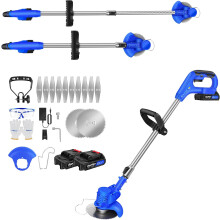 (With Two Batteries) Garden Strimmer for Makita Cordless Strimmer Battery & 12pcs Blade & Removable Wheels
