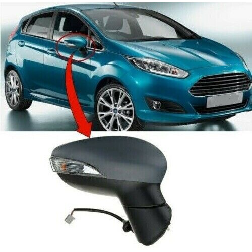 Ford Fiesta 2013-2017 Door Wing Mirror Heated Electric Primed Right Manual Fold