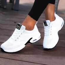 (White, UK 5.5 / EU 39 / US 7.5) Ladies Trainers Running Shoes Womens Lace Up Flat Comfy Fitness Gym Sports Size
