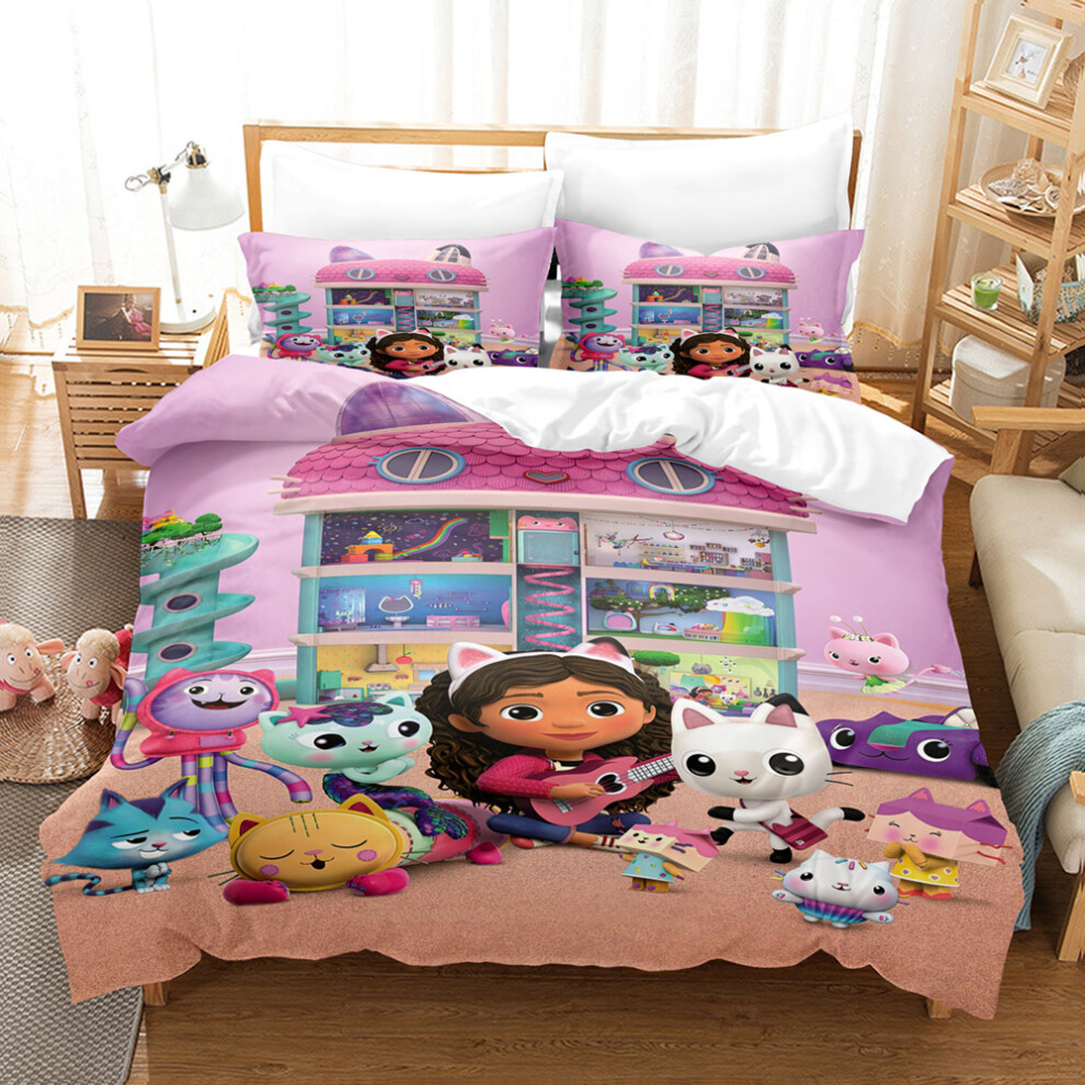 Xcsgsra (Style 02, Double(200X200cm/3Pcs)) Gabby Dollhouse Bedding Single Double Duvet Cover Not,Specified
