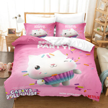 (Style 07, Double(200X200CM/3PCS)) Gabby Dollhouse Bedding Single Double Duvet Cover