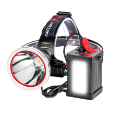 Powerful Separation LED Headlamp Portable Rechargeable Multifunction Headlight with External Side Light for Camping Hunting Fishing Outdoor(Black)