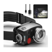 Rechargeable Headlamp, 800-Lumen Led Headlamp for Camping, Fishing, Night Repair, Dog Walking(Black)