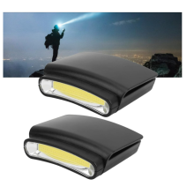 Mini Head Light, Three Switching Modes 2Pcs Clip on Hat Light, Portable PVC Wide Range of Illumination, Portable LED Cap Clip Headlamp(Black)