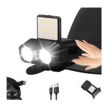 LED Hard Hat Light 900 Lumens Rechargeable Clip on Cap Lights,180Adjustable Hands Free Headlamp,1500mhA Battery IPX6 Waterproof(Black)