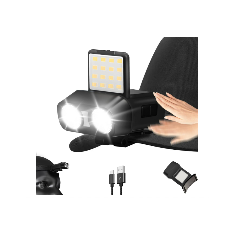 Chronus Rechargeable Hard Hat Light, 900 Lumens, Clip-On (Black) 6976919872561