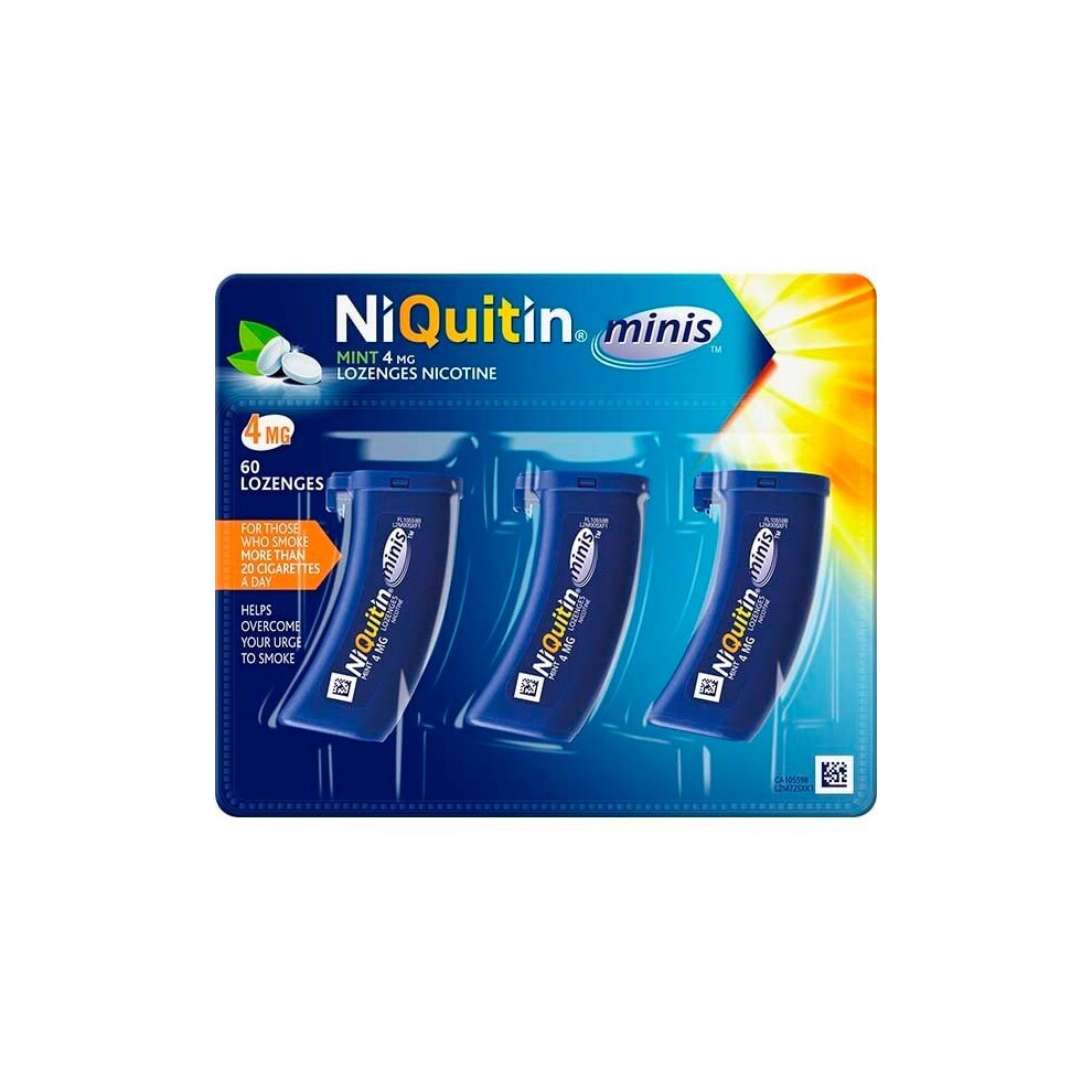 NiQuitin Mini Mint Lozenges 4mg 60 Lozenges (3 Pack of 20's) EXPIRY AUGUST 2025