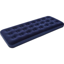(Single) MantraRaj Soft Flocked Double/Single Inflatable Air Bed Mattress Relaxing Blow Up Bed Camping Bed Equipment Comfort Sleeping Air Bed