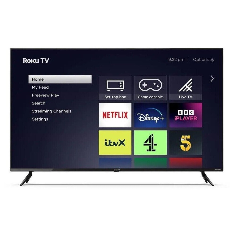 Polaroid 4K SMART TV Roku P43UR1314U 43" Ultra HD HDR LED TV Freeview Play