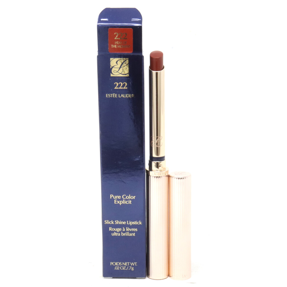Photos - Lipstick & Lip Gloss Estee Lauder   Pure Color Explicit Slick Shine Lipstick 0.02oz/7g New With Box (222 Heat Of The Moment)